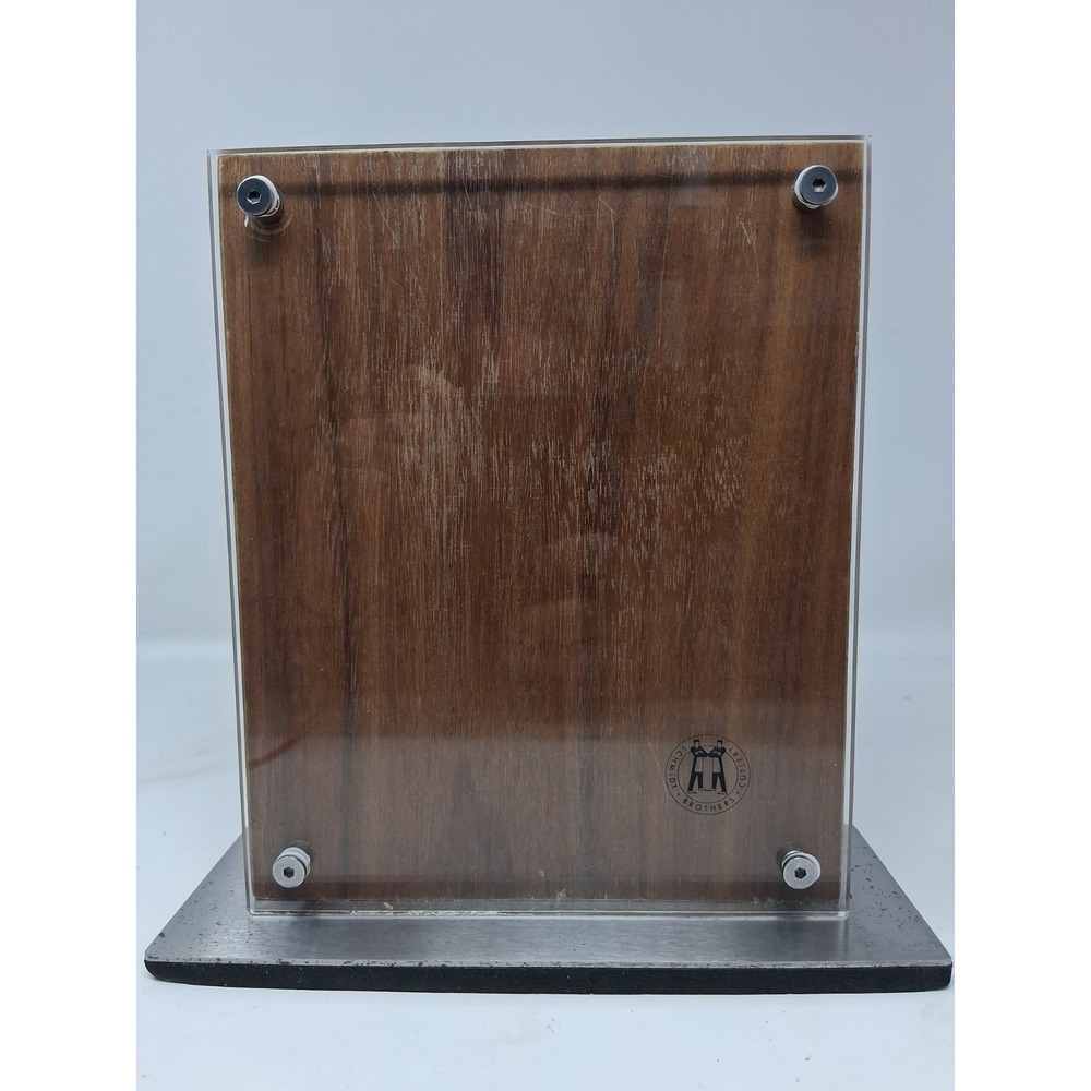 Schmidt Brothers Magnetic Knife Block Acacia Acrylic 9x9 2-Sided Open Box
